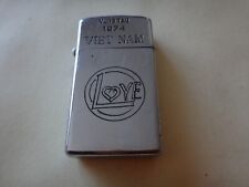 Vietnam Guerre An 1974 Zippo Slim Briquet Vung Tau 1974 Vietnam Et Amour Logo