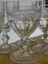 SAINT LOUIS SIX VINTAGE CONTINENTAL WATER GLASSES CRYSTAL TRIANON height 5,50"