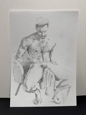 Dessin Original Signé Nu Masculin Érotique / Original Signed Drawing Erotic Male