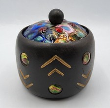 Boîte pot couvert en bois et