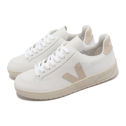 Veja leather white - v-12, sable