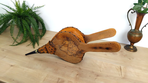 Soufflet cheminée ancien bois - ancien,