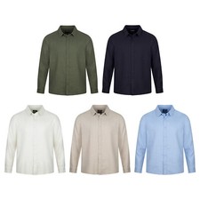 Riverso Chemise en Lin Homme RIVFabio Régulier Fit Décontractée Manches Longues