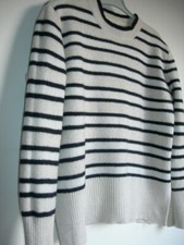 Pull femme rayures écru blanc