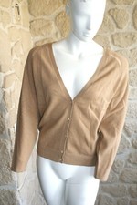 Gilet marron camel neuf taille L 100% cachemire marque Terry Lane (sg)