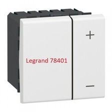 Interrupteur variateur Legrand Mosaic - 2 mod - sans neutre - 2 fils - 400 W