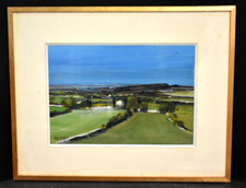 Tableau gouache paysage du Midi de la France signé Henri de Jordan (1944-1996)