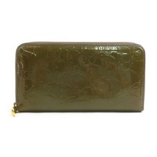 Auth Christian Dior Zip Around