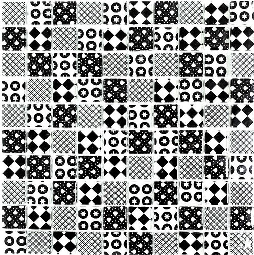 Mosaïque vintage rétro noir - vintage,
