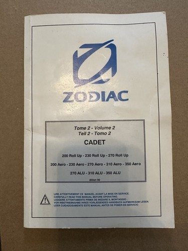Zodiac cadet users manual - cadet,