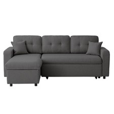 Canapé d'Angle Convertible "Pete" 220cm Gris Foncé