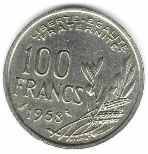 100 francs cochet 1958 - 100,