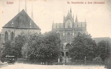 Erfurt St. Severikirche Et Dom (Côté Ouest) Carte Postale AK