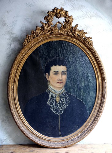 Large antique oil painting - large,