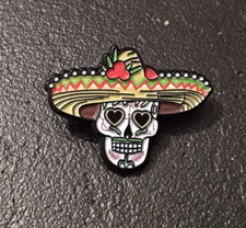 Pin’s Tête de mort, chapeau mexicain (1071)