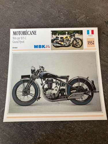 Carte fiche moto collection - moto,