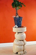 Bois Table D'Appoint 50 CM Tabouret Bois Massif Jardinières Sueur de Chevet