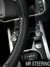 Pour Nissan Terrano II 93-04 Noir Housse Volant Cuir Blanc Double Stch