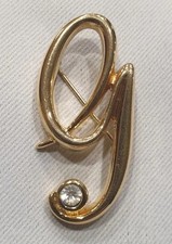 Broche Lettre Alphabet Initiale G Signé Monet