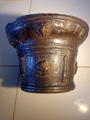 Ancien mortier bronze - ancien, à