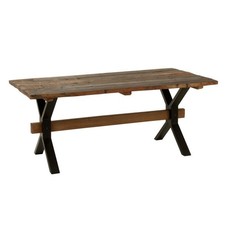 Table à Manger en Bois Vieilli "Fannie" 180cm Marron