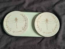 A1BC/⚠️DESSOUS DE VERRES  TURQUOISE AVEC PLATEAU MAISON DU MONDE TRES BON ETAT⚠️