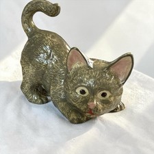 Figurine Chat Grès Vernissé