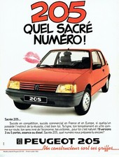  Publicité Advertising 0322 1985  Peugeot 205  quel sacré numéro