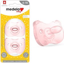 Sucette Medela Pour Bébé 6-18 Mois Comprend Un Étui De Stérilisation 2-Pack Rose