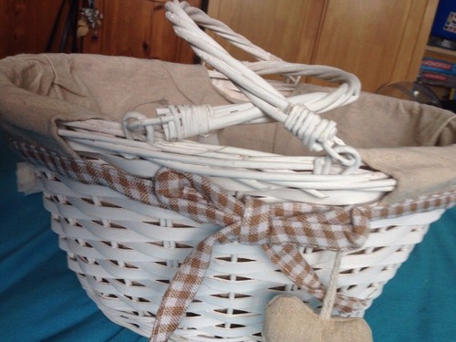 Panier doublé osier blanc - , 2