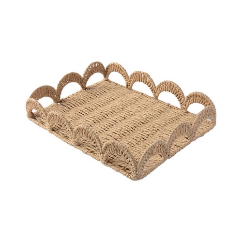 Plateau tressé beige - plateau,