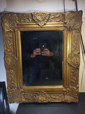 Ancien miroir bois stuc - miroir,