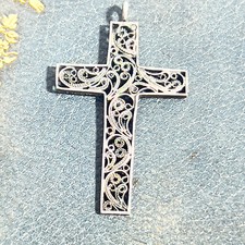 Croix Pendentif en argent Filigrané Collection Religion Silver Cross Kreuz