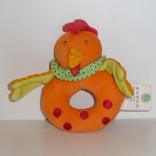 Doudou hochet poule nature - doudou,
