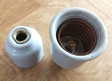 Douille en porcelaine E27 filetage intérieur Ø 25 mm  ❤️  des années 1930