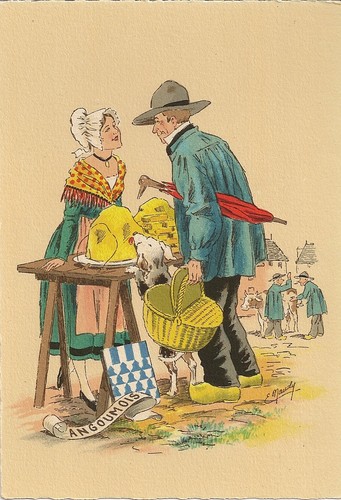 Carte postale floklore costume - postale,