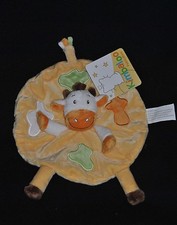 Doudou girafe vache plat rond