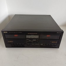 Akai HX-M659W Stereo Double Cassette Deck TESTED Dubbing LED VU-Meter Dolby