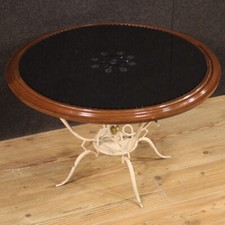 Table basse design métal bois miroir meuble moderne salon 20ème siècle vintage
