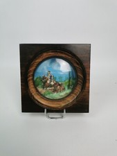 Diorama - Cavaliers Léger, Étain Plat ? Peinture, Verre Bombé, Miniature, VALMY,