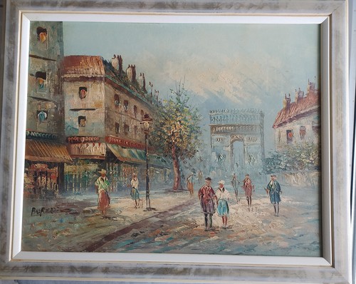 Huile sur panneau signée - panneau,