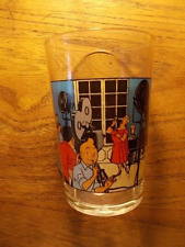 HERGE TINTIN très beau verre 1974 7 Boules Cristal Tournesol chaise Lombard rare