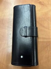 MONTBLANC Meisterstück  Etui Double Stylos Plume ou Bille Cuir Noir