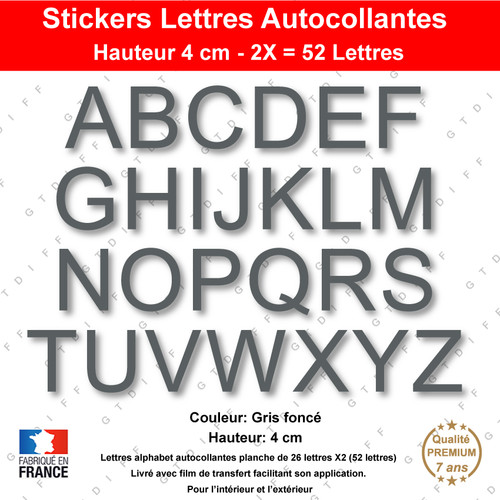 Lettres adhésives cm - lettres, 4