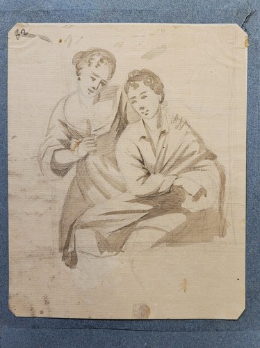 Dessin lavis 18e - lavis, deux