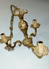 Lustre trois branches laiton