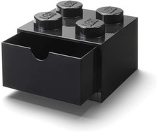 Boîte De Rangement Empilable Avec 4 Boutons LEGO | Noir