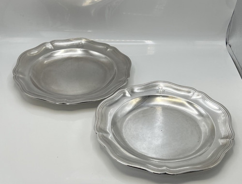 Paire plats ronds argent - de,