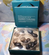 *Coffret Massage aux Pierres Volcanique Chaudes avec Livret illustré Massage nat