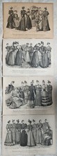QUATRE  ANCIENNES GRAVURES DE MODE - JOURNAL DES DEMOISELLES - 1892 - 1893